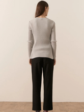 Load image into Gallery viewer, POL - Nucleus Pointelle Cardigan - Cloud
