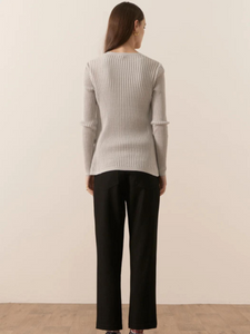 POL - Nucleus Pointelle Cardigan - Cloud