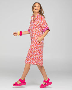Boom Shankar - Maui Shirt Dress - Naples Pomodoro