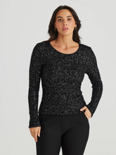 Load image into Gallery viewer, Brave &amp; True - Dazzle Top - Black Sequin
