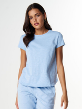 Load image into Gallery viewer, Cloth, Paper, Scissors - Shaped Hem Tee - Skyride Blue

