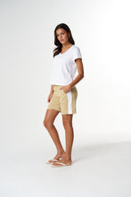 Load image into Gallery viewer, Cloth, Paper, Scissors - Embroidered V Neck - White/Safari
