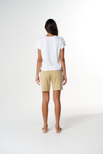Load image into Gallery viewer, Cloth, Paper, Scissors - Embroidered V Neck - White/Safari

