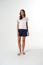Load image into Gallery viewer, Cloth, Paper, Scissors - Shell Embroidered Tee - White
