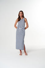 Load image into Gallery viewer, Cloth, Paper, Scissors - River Stripe Tank - White/Parisian Navy
