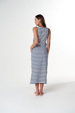 Load image into Gallery viewer, Cloth, Paper, Scissors - River Stripe Tank - White/Parisian Navy
