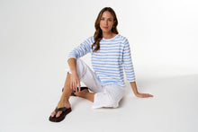 Load image into Gallery viewer, Cloth, Paper, Scissors - Offender Tee - White/Skyway Blue
