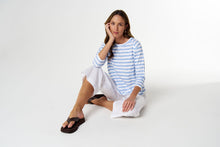 Load image into Gallery viewer, Cloth, Paper, Scissors - Offender Tee - White/Skyway Blue
