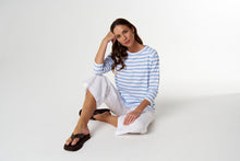Load image into Gallery viewer, Cloth, Paper, Scissors - Offender Tee - White/Skyway Blue
