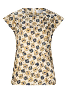 Caravan & Co - Ella Silk Draped Blouse - Ella Print White