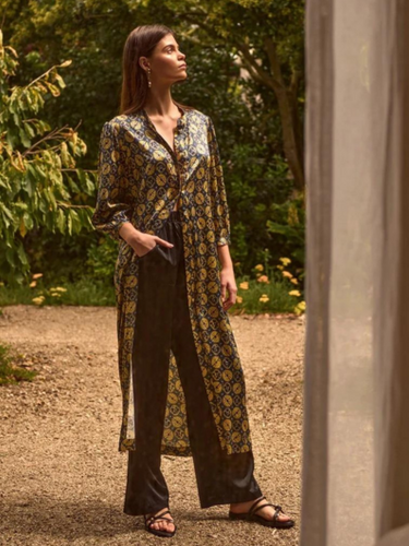 Caravan & Co - Ella Silk Shirt Dress - Ella Print Black