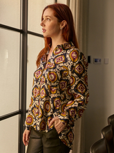 Load image into Gallery viewer, Caravan &amp; Co - Pheobe Silk Slouch Shirt - Aubergine
