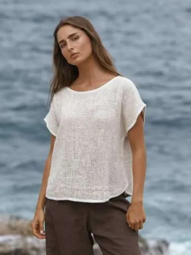 Carbon - Cleo Hessian Top - Natural White