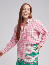 Load image into Gallery viewer, Cloth, Paper, Scissors - Gingham Classic Long Sleeve Shirt - Pale Pink/White
