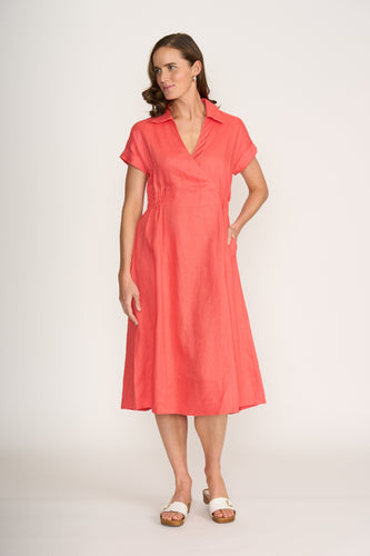 Foil - Wrap Dreams Dress - Melon
