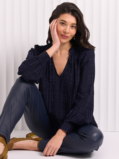 Foil - Knotting Hill Blouse - Midnight