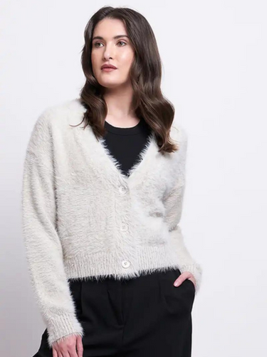 Foil - Good Fluff Cardigan - Oyster