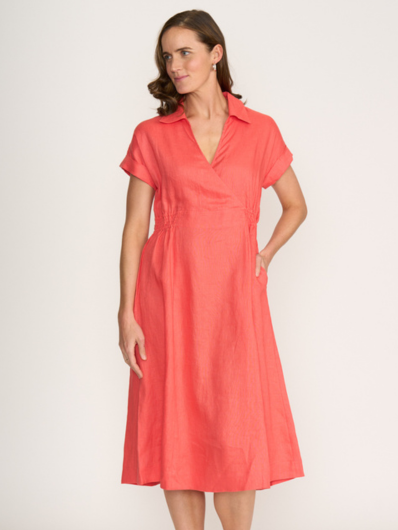 Foil - Wrap Dreams Dress - Melon