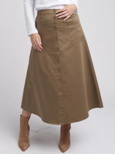 Load image into Gallery viewer, Goondiwindi - Button Through Skirt - Brown
