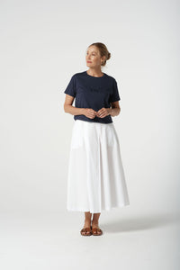Goondiwindi - A Line Maxi Skirt - White