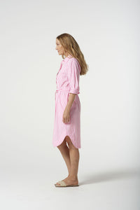 Goondiwindi - Jasper Stripe Dress - Pink Cosmos