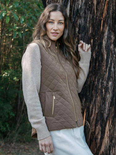 Goondiwindi - Longline Quilted Vest - Fudge