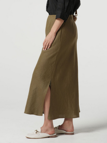 Goondiwindi - Side Split Skirt - Otter