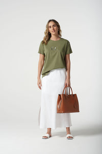 Goondiwindi - Side Split Skirt - White