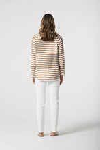 Load image into Gallery viewer, Goondiwindi - Stripe Raglan Tee - White/Camel
