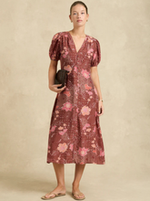 Load image into Gallery viewer, Hannah Artwear - Olivia Dress Hannah - Bloom Burgundy
