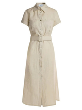 Load image into Gallery viewer, Haris Cotton - Linen Button Front Shirt Dress - Beige

