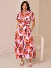 Load image into Gallery viewer, Holiday Trading &amp; Co - Rossellini Short Sleeve Dress - Azalea
