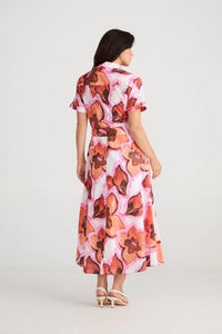 Holiday Trading & Co - Rossellini Short Sleeve Dress - Azalea