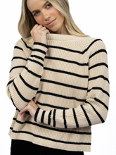 Load image into Gallery viewer, Humidity - Sorrento Striped Jumper - Stone/Black
