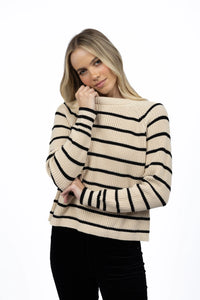 Humidity - Sorrento Striped Jumper - Stone/Black