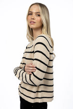 Load image into Gallery viewer, Humidity - Sorrento Striped Jumper - Stone/Black
