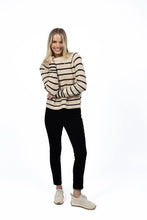 Load image into Gallery viewer, Humidity - Sorrento Striped Jumper - Stone/Black
