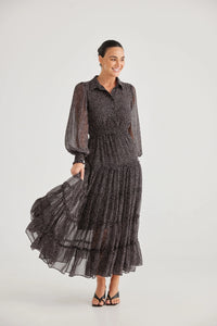 Brave & True | Lido Dress | Black Taupe Spot