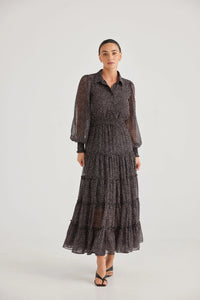 Brave & True | Lido Dress | Black Taupe Spot