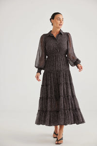 Brave & True | Lido Dress | Black Taupe Spot