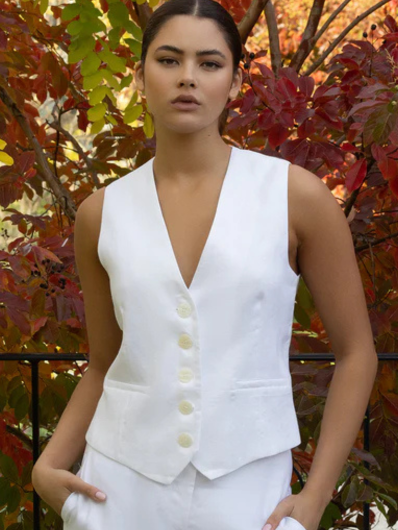 Joey The Label - Linen Gentleman Vest - Bianco