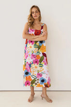 Load image into Gallery viewer, Kaleido - Linen Square Neck Dress - Bloom Burst
