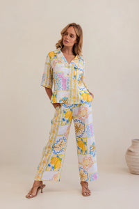 Kaleido - Linen Safari Shirt - Amalfi Dreams