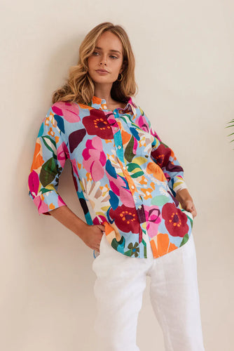 Kaleido - Linen Shirt - Bloom Burst