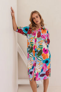 Kaleido - Linen Dress - Bloom Burst