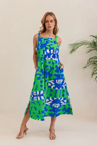 Kaleido - Tie Dress - Puzzle Print