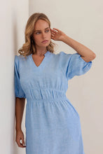 Load image into Gallery viewer, Kaleido - Linen Gather Detail Dress - Chambray
