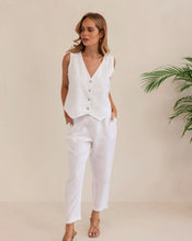 Load image into Gallery viewer, Kaleido - Linen Button Front Vest - White
