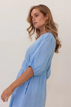 Load image into Gallery viewer, Kaleido - Linen Gather Detail Dress - Chambray
