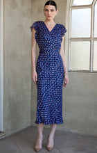 Load image into Gallery viewer, Sacha Drake - Fleur De Lys Midi Dress In Indigo Pink Poppy

